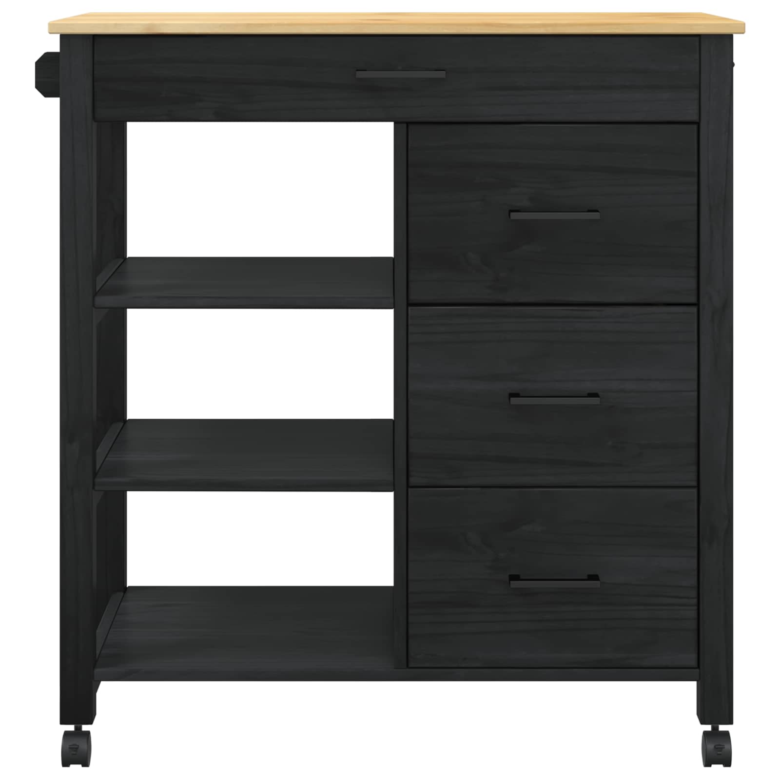 Καρότσι Κουζίνας MONZA Μαύρο 84 x 40 x 88,5 εκ. - Pakobazaar