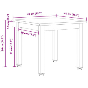 Τραπεζάκι σαλονιού Φυσικό 40 x 40 x 36 cm Στερεά ξυλεία πεύκου