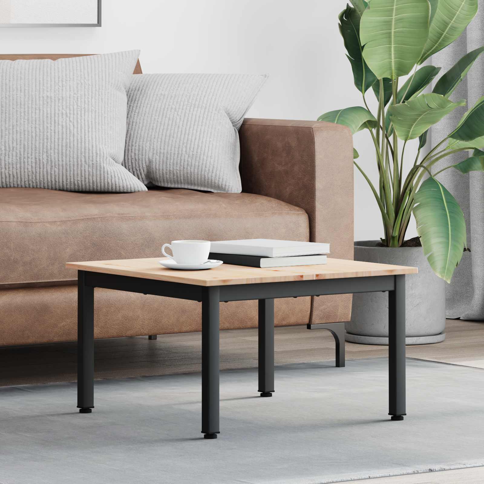 Τραπεζάκι σαλονιού Φυσικό 60 x 60 x 36 cm Στερεά ξυλεία πεύκου