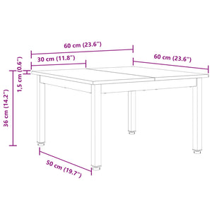 Τραπεζάκι σαλονιού Λευκό 60 x 60 x 36 cm Στερεά ξυλεία πεύκου - Pakobazaar