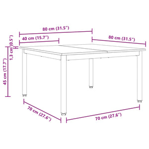 Τραπεζάκι σαλονιού Φυσικό 80 x 80 x 45 cm Στερεά ξυλεία πεύκου