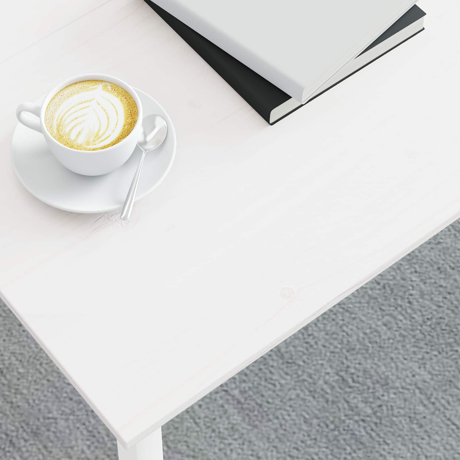 Τραπεζάκι σαλονιού Λευκό 80 x 80 x 45 cm Στερεά ξυλεία πεύκου