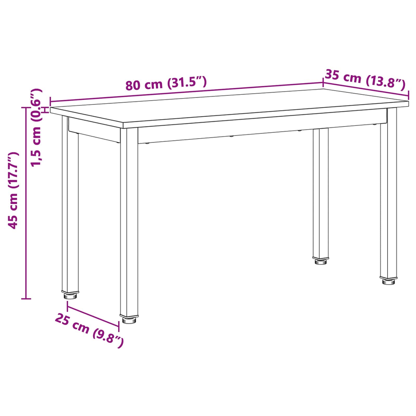 παγκάκι Λευκό 80 x 35 x 45 cm Στερεά ξυλεία πεύκου