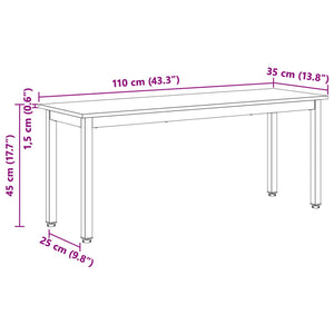 παγκάκι Λευκό 110 x 35 x 45 cm Στερεά ξυλεία πεύκου - Pakobazaar