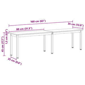παγκάκι Φυσικό 160 x 35 x 45 cm Στερεά ξυλεία πεύκου