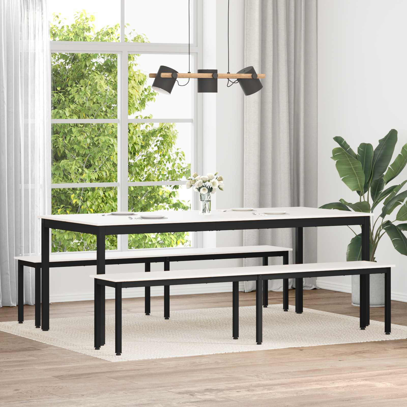παγκάκι Λευκό 200 x 35 x 45 εκ Στερεά ξυλεία πεύκου