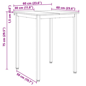 Τραπεζαρία Φυσικό 60 x 60 x 75 cm Στερεά ξυλεία πεύκου