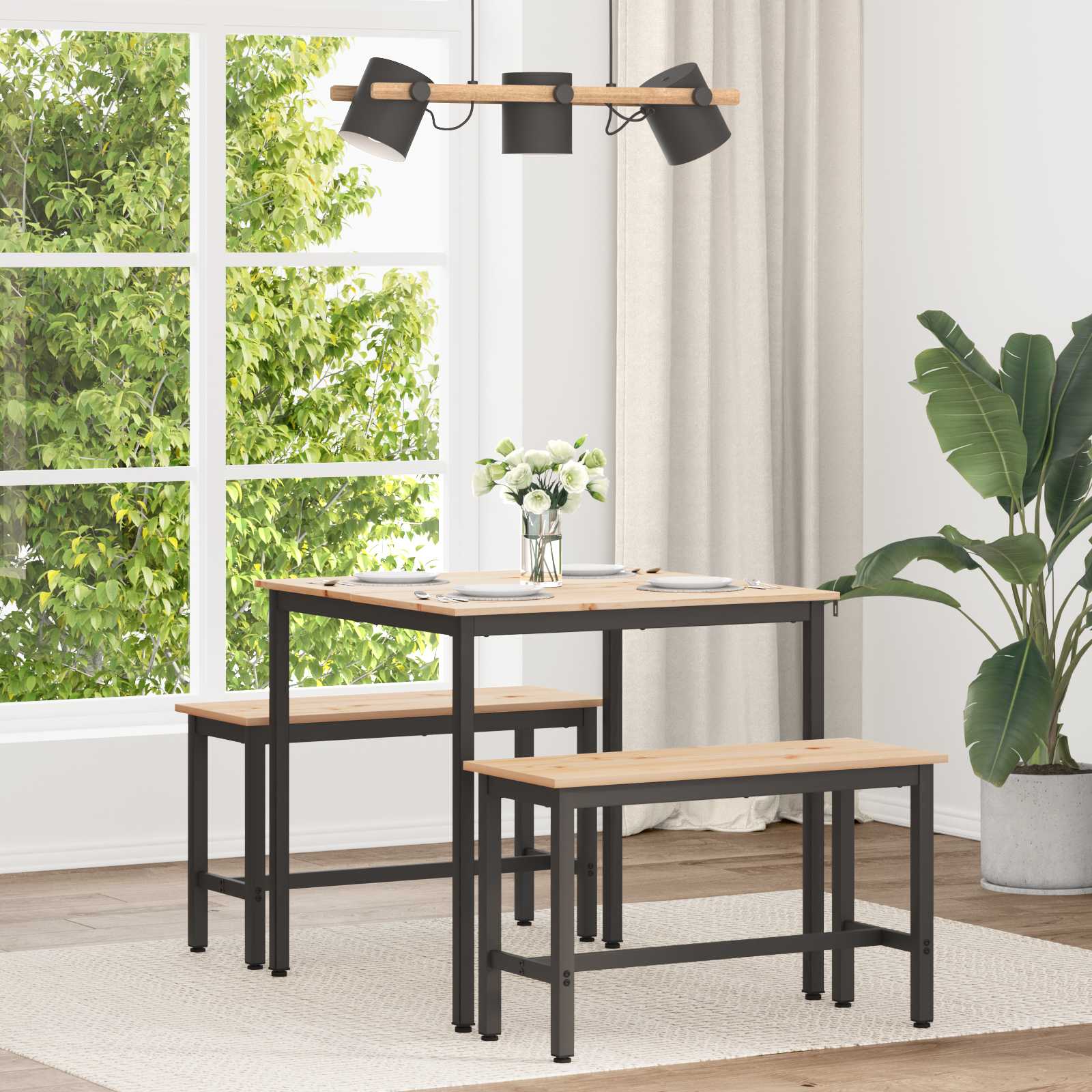 Τραπεζαρία Φυσικό 80 x 80 x 75 cm Στερεά ξυλεία πεύκου