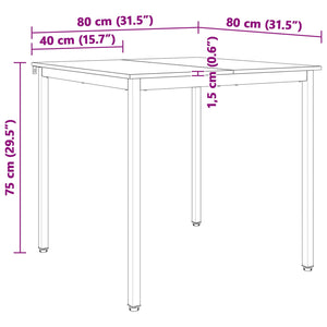 Τραπεζαρία Φυσικό 80 x 80 x 75 cm Στερεά ξυλεία πεύκου