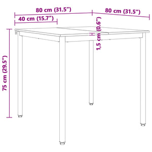 Τραπεζαρία Λευκό 80 x 80 x 75 cm Στερεά ξυλεία πεύκου - Pakobazaar