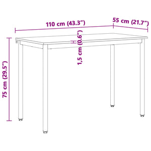 Τραπεζαρία Λευκό 110 x 55 x 75 cm Στερεά ξυλεία πεύκου - Pakobazaar