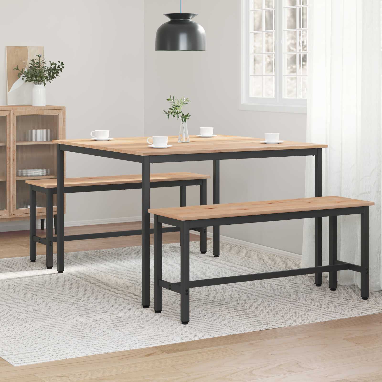Τραπεζαρία Φυσικό 110 x 110 x 75 cm Στερεά ξυλεία πεύκου - Pakobazaar