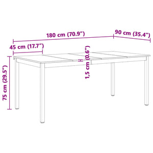 Τραπεζαρία Φυσικό 180 x 90 x 75 cm Στερεά ξυλεία πεύκου