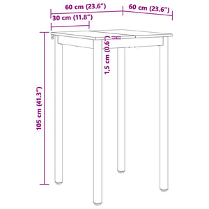 Τραπέζι μπαρ Λευκό 60 x 60 x 105 cm Στερεά ξυλεία πεύκου - Pakobazaar