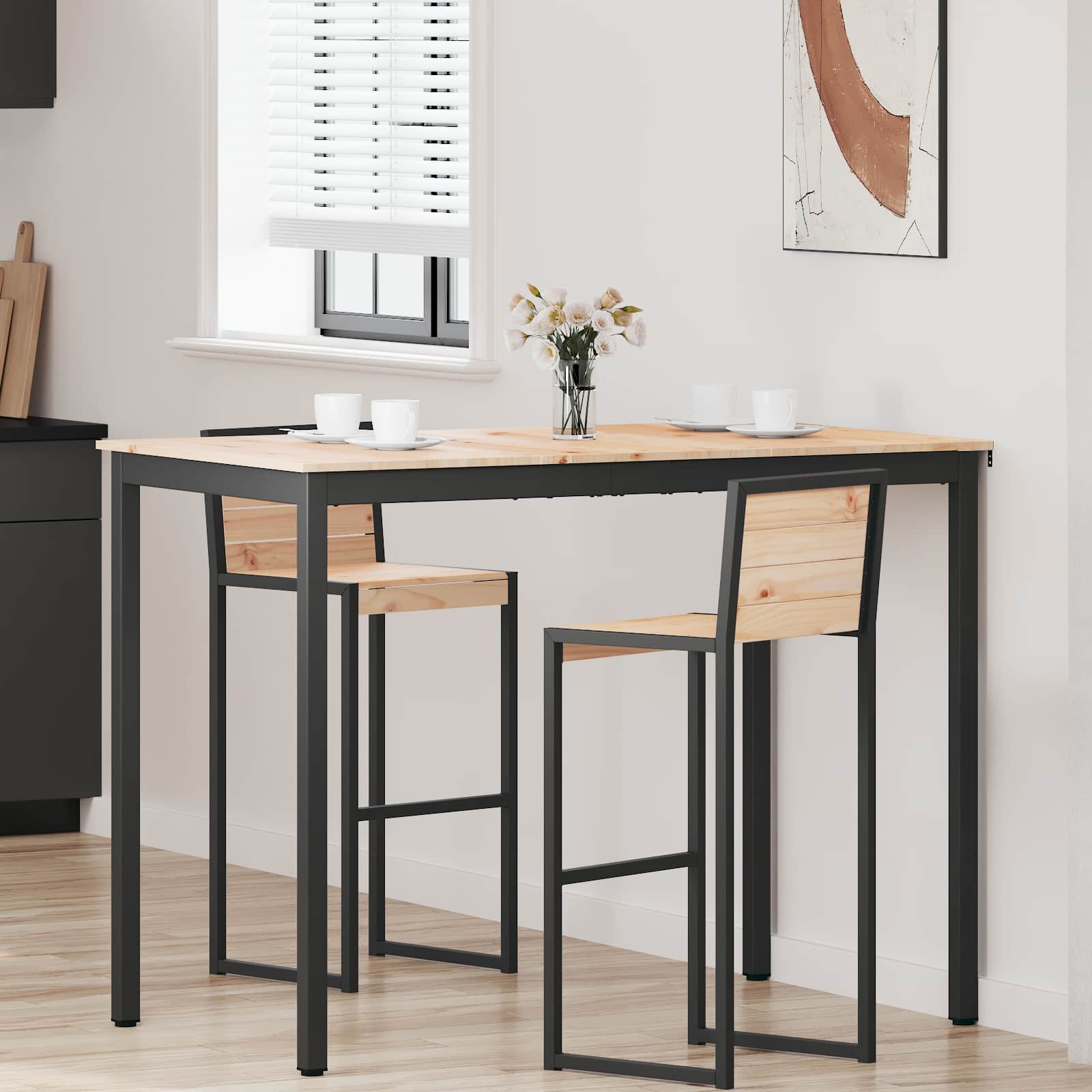 Τραπέζι μπαρ Φυσικό 140 x 80 x 105 εκ. Στερεά ξυλεία πεύκου