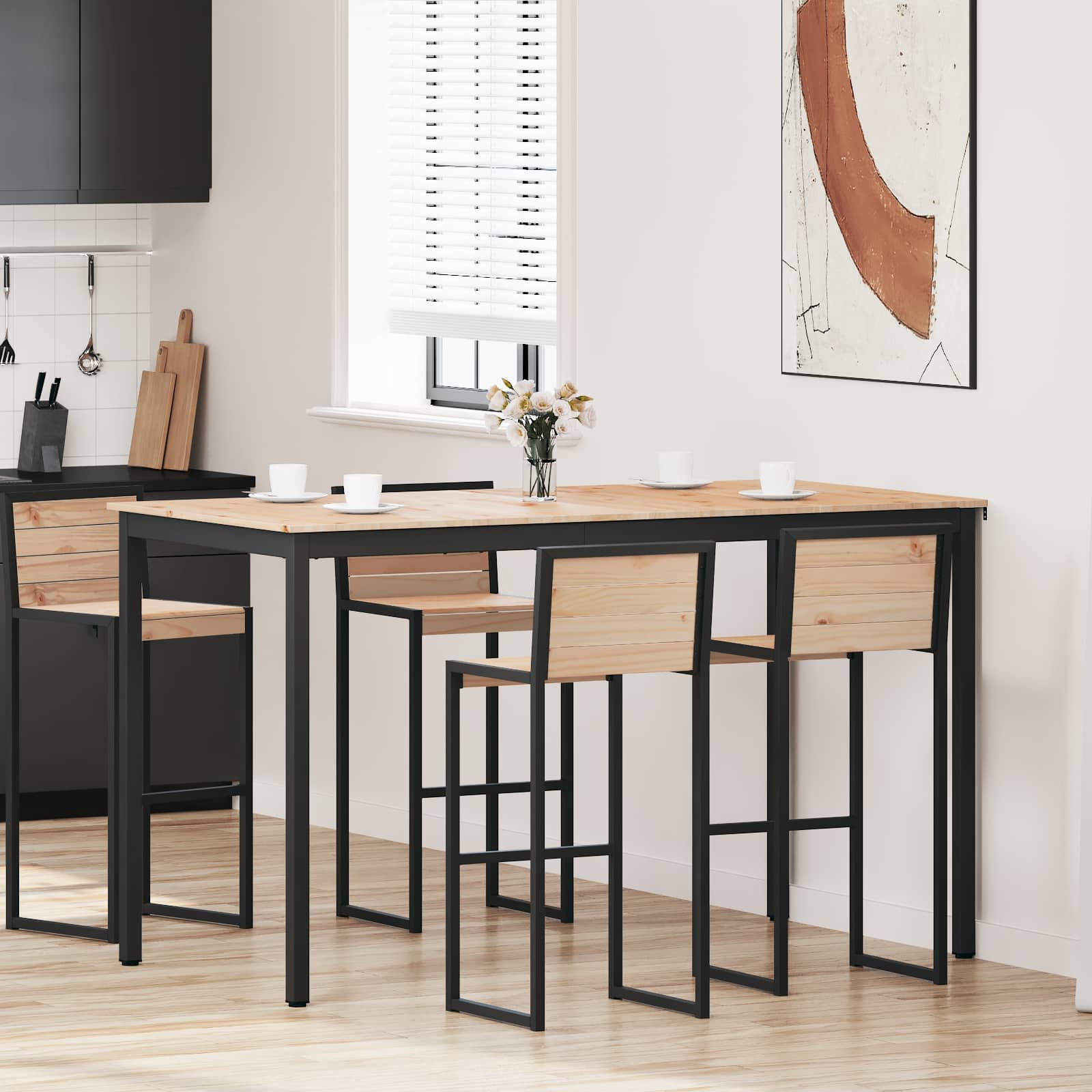 Τραπέζι μπαρ Φυσικό 180 x 90 x 105 εκ. Στερεά ξυλεία πεύκου