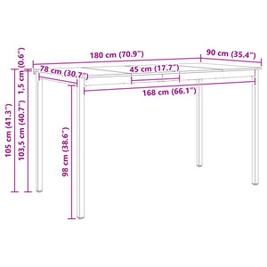 Τραπέζι μπαρ Λευκό 180 x 90 x 105 εκ. Στερεά ξυλεία πεύκου - Pakobazaar