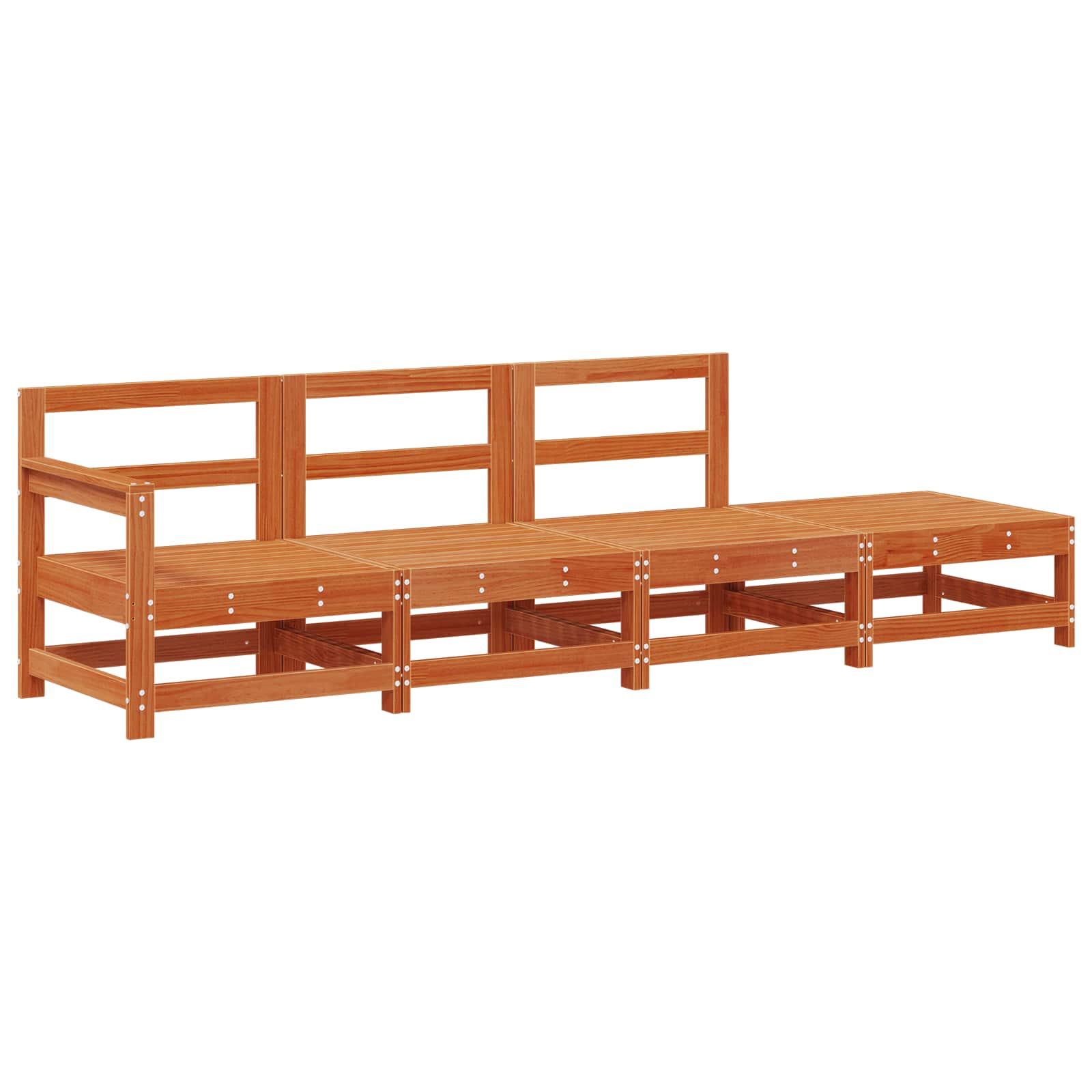 Ενοποιημένες καναπέδες Κερωμένο Καφέ 252 x 62 x 70,5 εκ - Pakobazaar