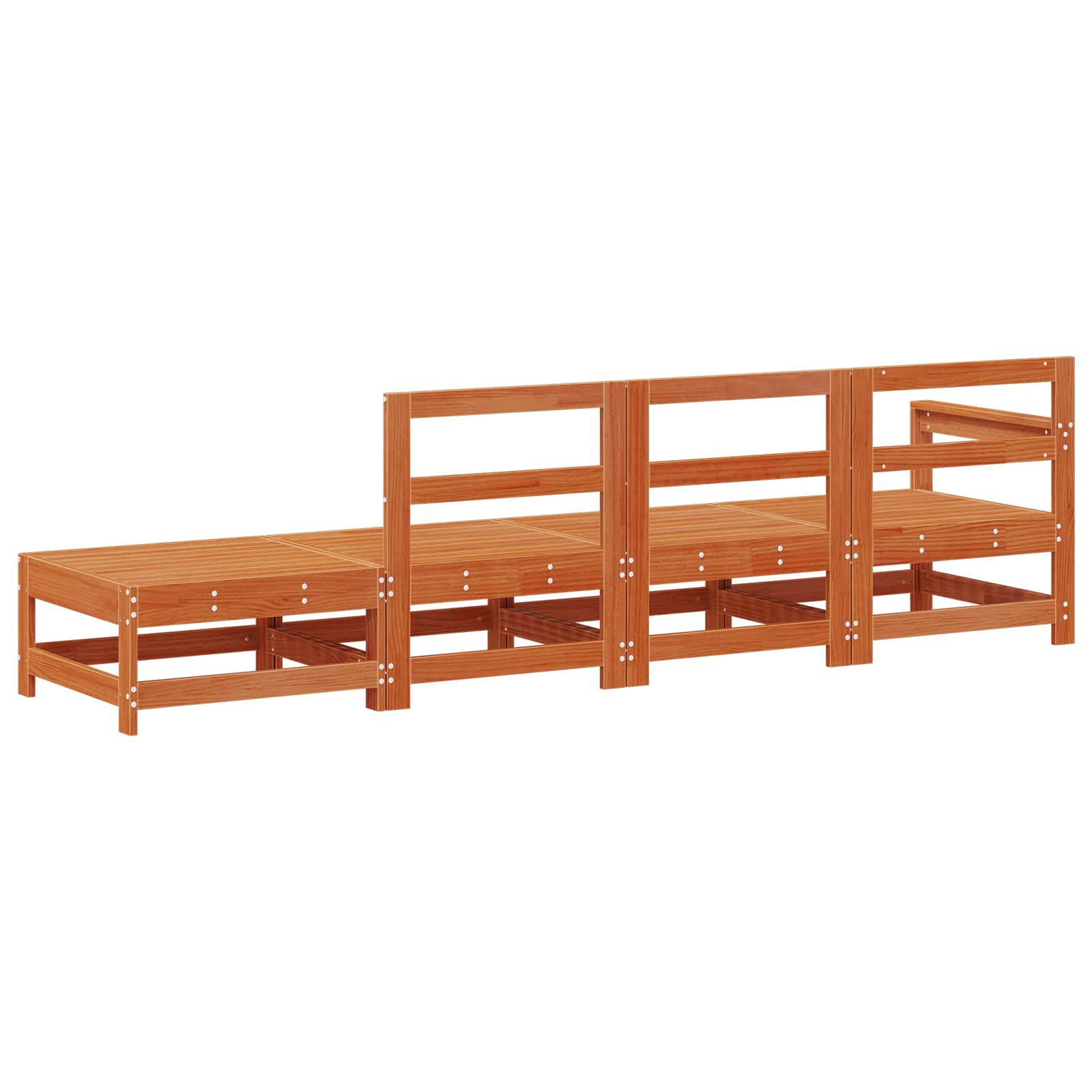 Ενοποιημένες καναπέδες Κερωμένο Καφέ 252 x 62 x 70,5 εκ - Pakobazaar