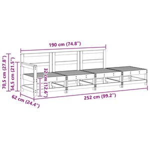 Ενοποιημένες καναπέδες Κερωμένο Καφέ 252 x 62 x 70,5 εκ - Pakobazaar