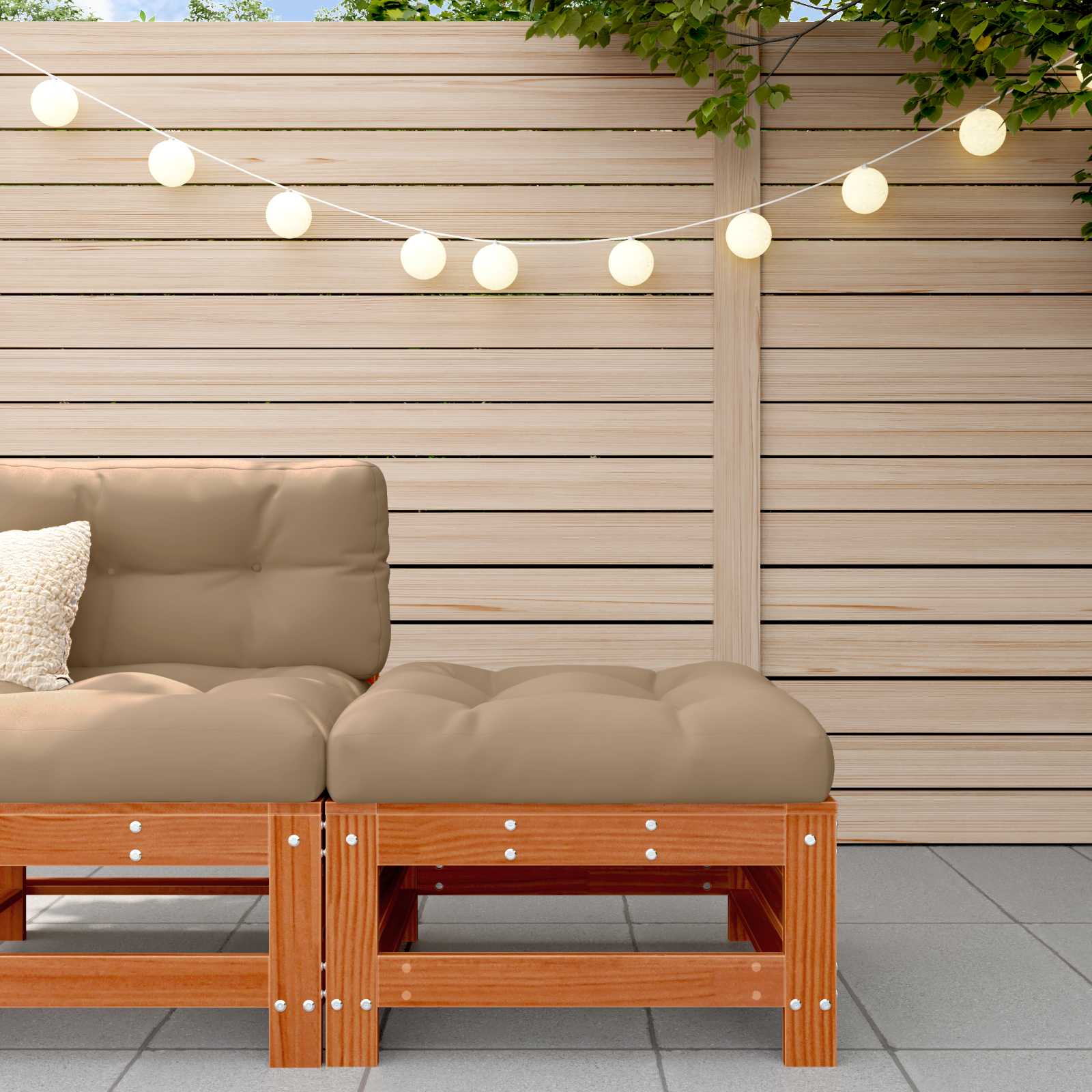 Υποπόδιο κήπου Στερεό πεύκο Κερωμένο Καφέ - Pakobazaar