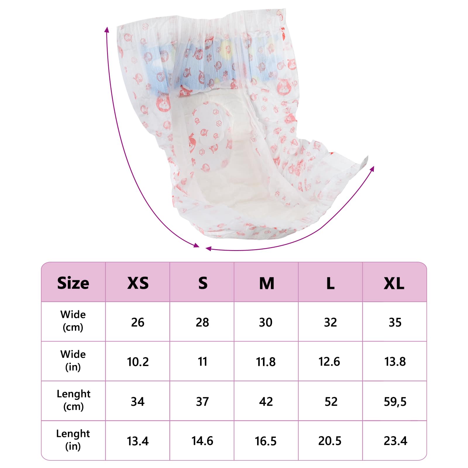 Μίας χρήσης πάνα σκύλου θηλυκή 50 pcs Λευκός XS - Pakobazaar