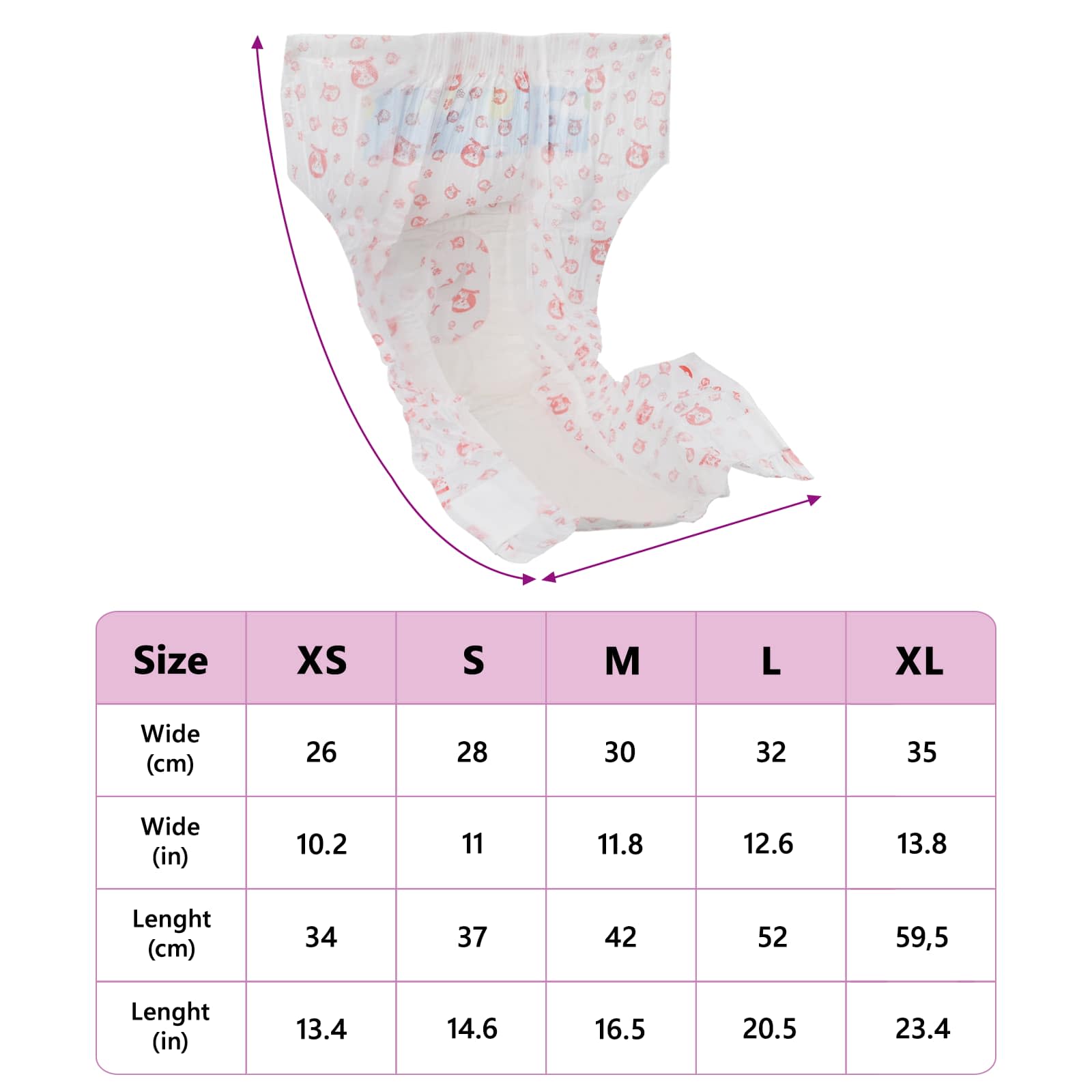 Μίας χρήσης πάνα σκύλου θηλυκή 30 pcs Λευκός L - Pakobazaar