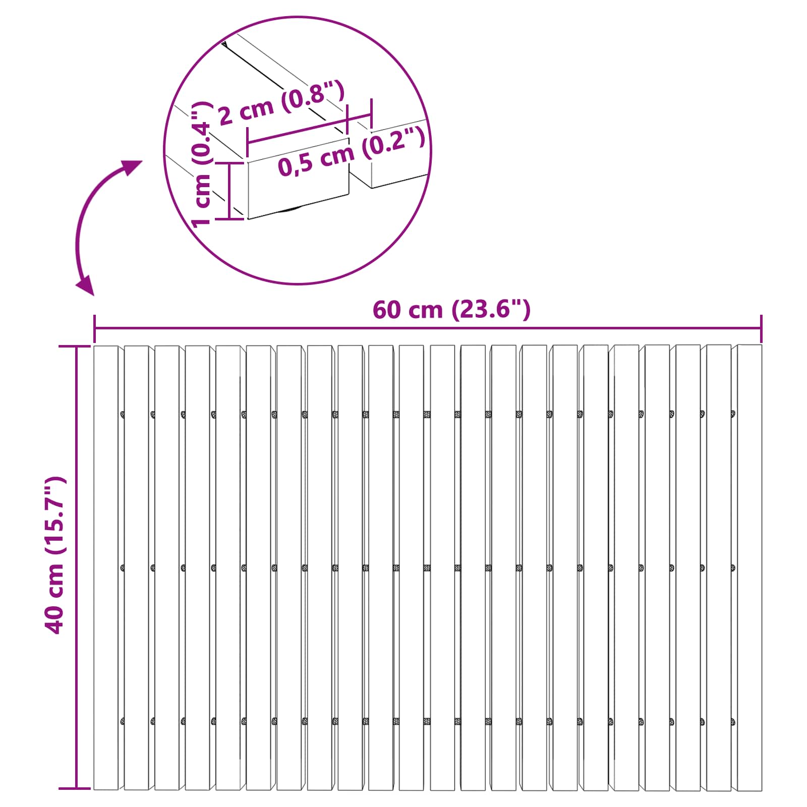 Πατάκι μπάνιου Καφέ 60 x 40 cm Στερεό Ξύλο Ακακίας - Pakobazaar