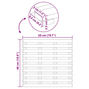 Πατάκι μπάνιου 2 τμχ. Φυσικό 50 x 48 εκ. Στερεό Ξύλο Ακακίας