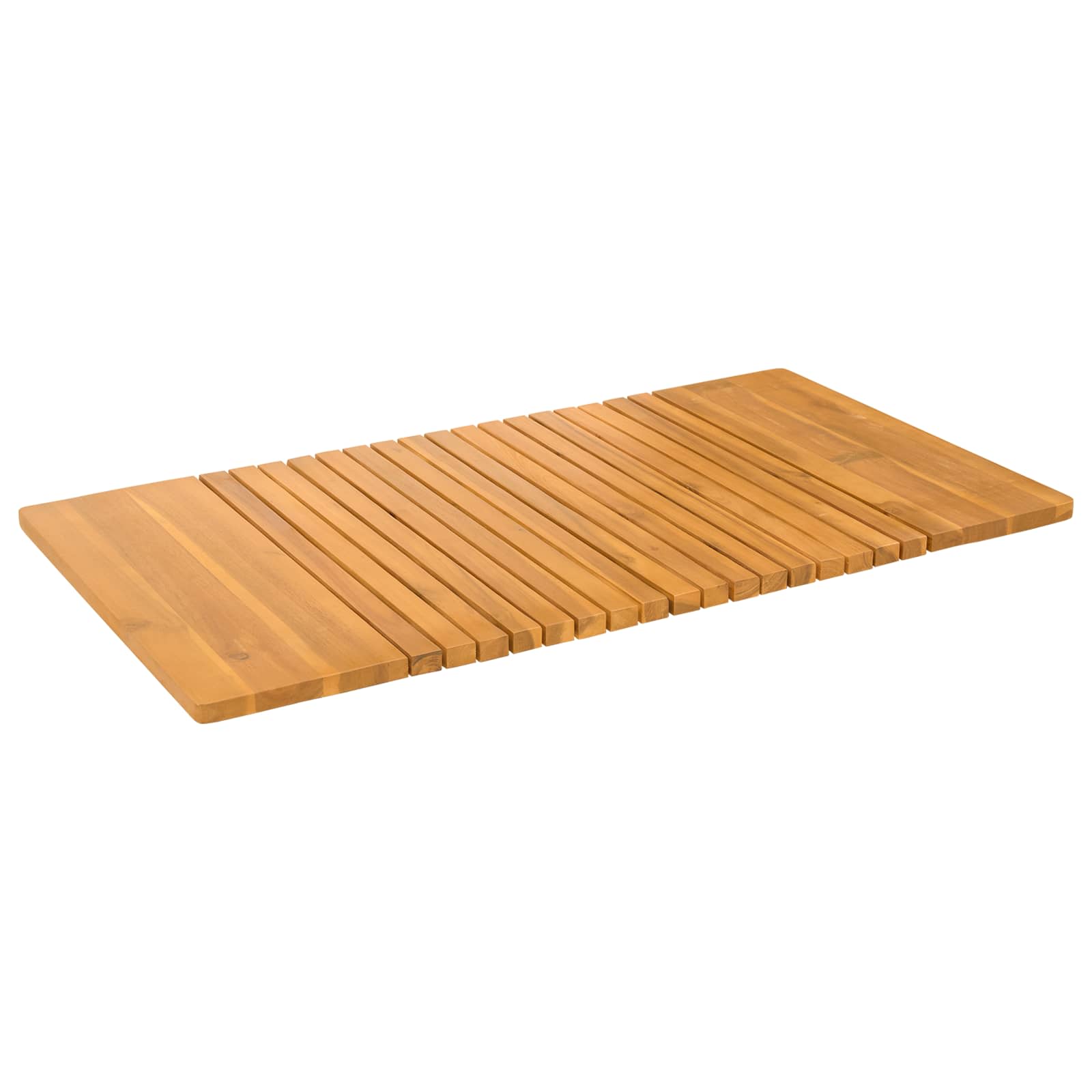 Πατάκι μπάνιου Μονόχρωμο Καφέ 100 x 55 cm Στερεό Ξύλο Ακακίας