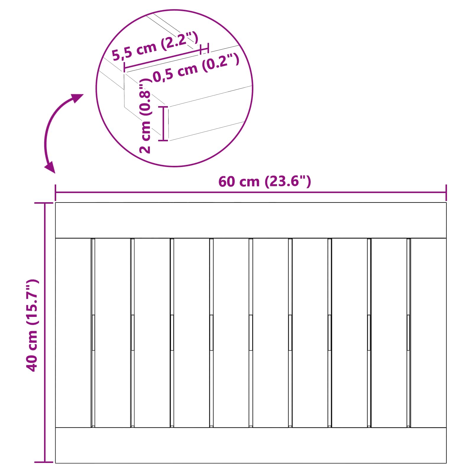 Πατάκι μπάνιου Μονόχρωμο Καφέ 60 x 40 cm ξύλο - Pakobazaar