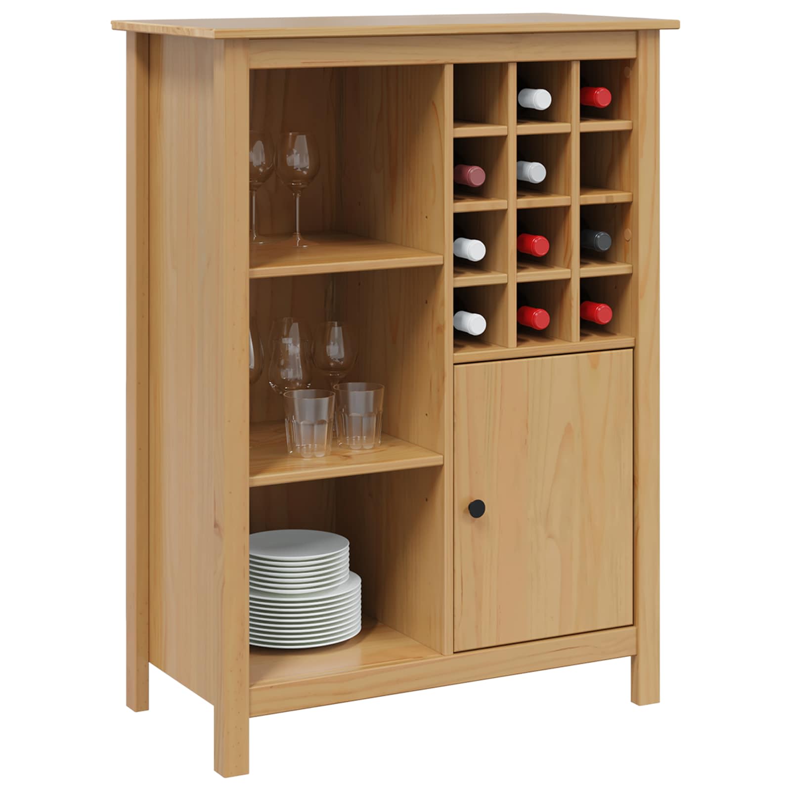 Ντουλάπι κρασιού HILL Μέλι Καφέ 79.5 x 40 x 107.5 εκ - Pakobazaar