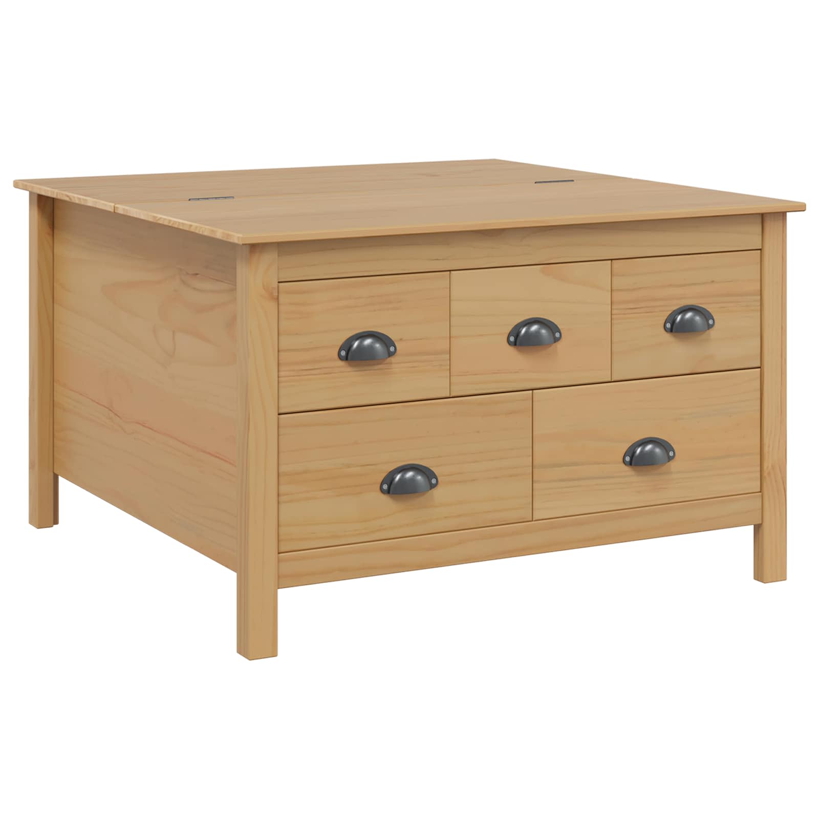 Τραπεζάκι σαλονιού με συρτάρι Μέλι Καφέ 79.5 x 79.5 x 49 εκ. - Pakobazaar