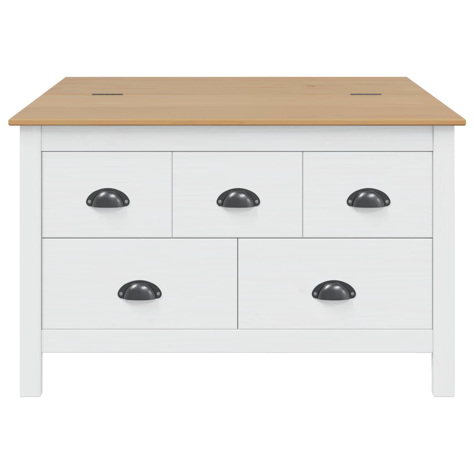 Τραπεζάκι σαλονιού Λευκό και καστανό μέλι 79.5 x 79.5 x 49 εκ. - Pakobazaar