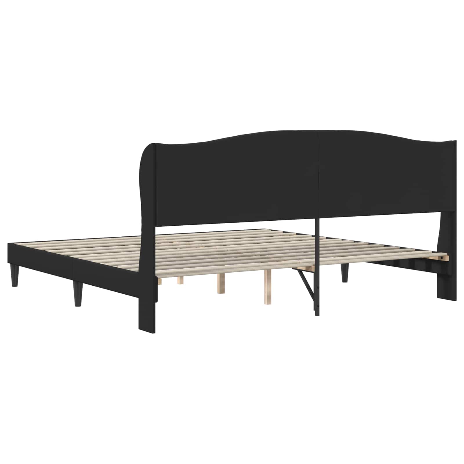 Σκελετός Κρεβατιού με κεφαλάρι Μαύρο 180 x 200 cm Τεχνητό Δέρμα - Pakobazaar