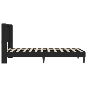 Σκελετός Κρεβατιού με κεφαλάρι Μαύρο 90 x 190 cm Τεχνητό Δέρμα - Pakobazaar