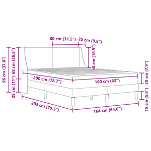 Σκελετός κρεβατιού με στρώμα Μαύρο 160 x 200 cm Πολυεστέρας - Pakobazaar