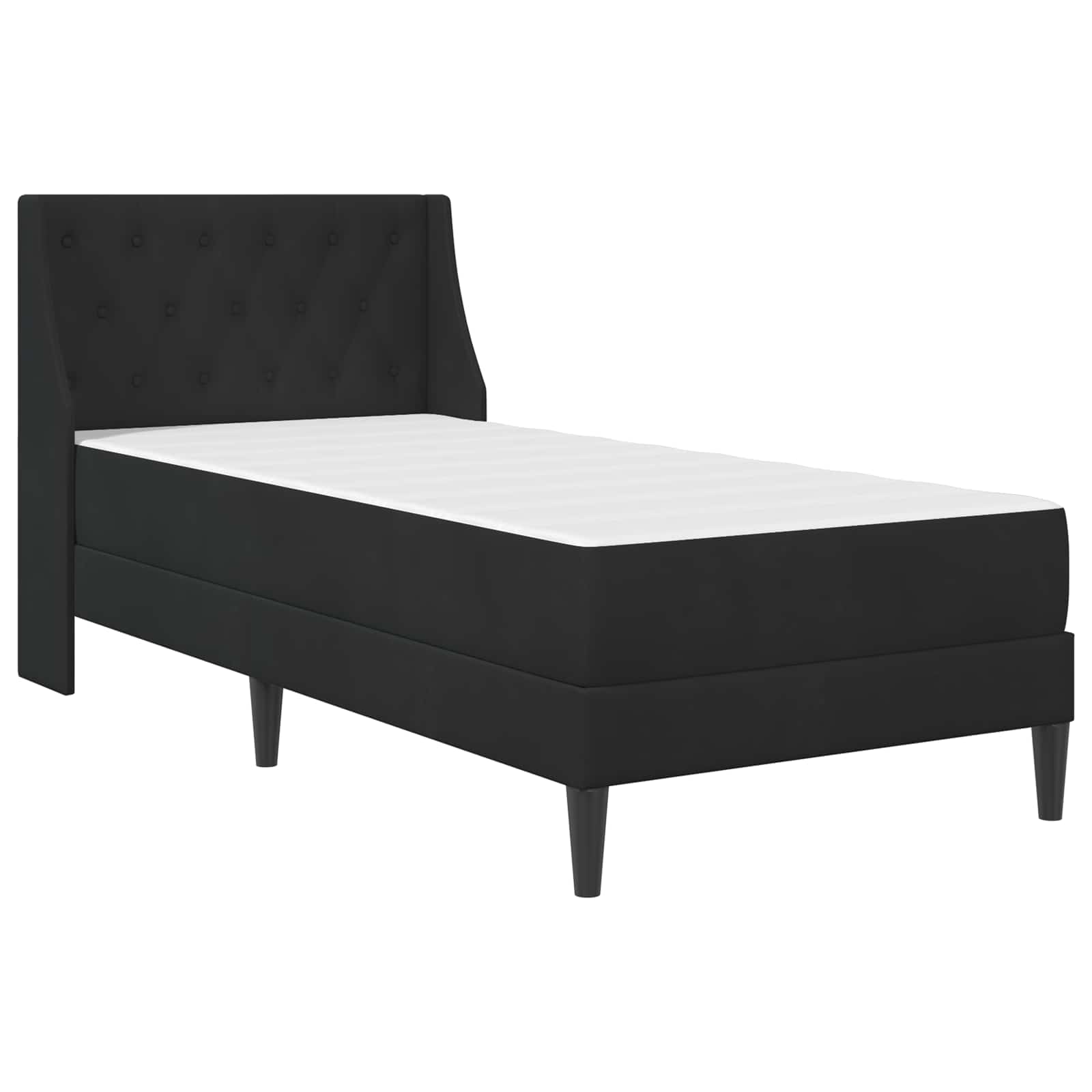 Σκελετός κρεβατιού με στρώμα Μαύρο 90 x 190 cm Βελούδο - Pakobazaar