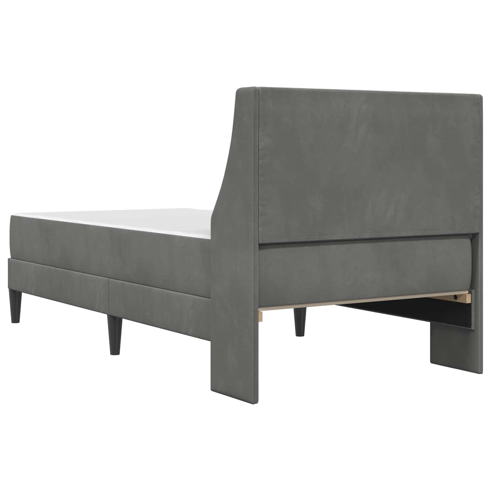 Σκελετός κρεβατιού με στρώμα 2 pcs Σκούρο Γκρι Βελούδο - Pakobazaar