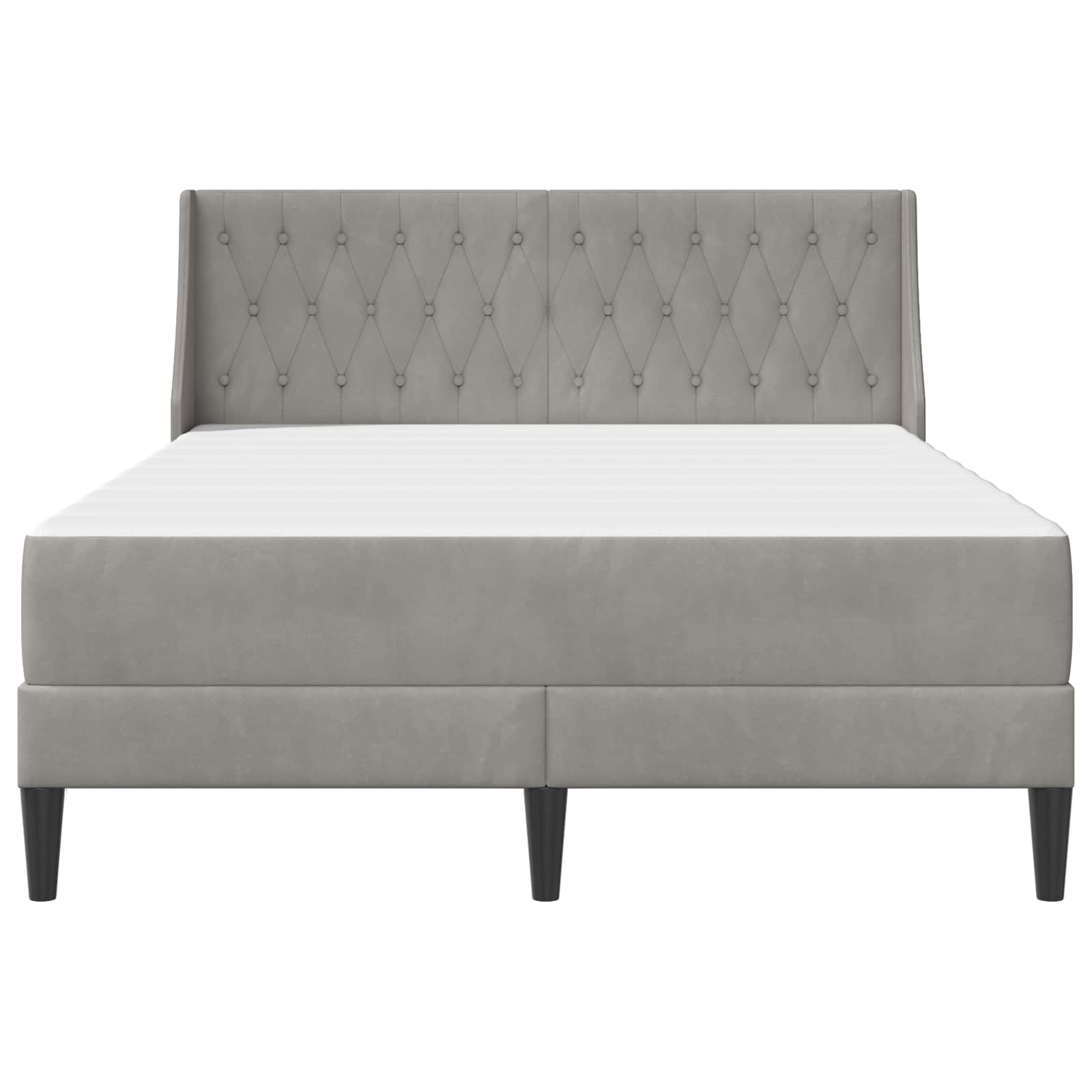 Σκελετός κρεβατιού με στρώμα 2 pcs Ανοιχτό γκρι Βελούδο - Pakobazaar