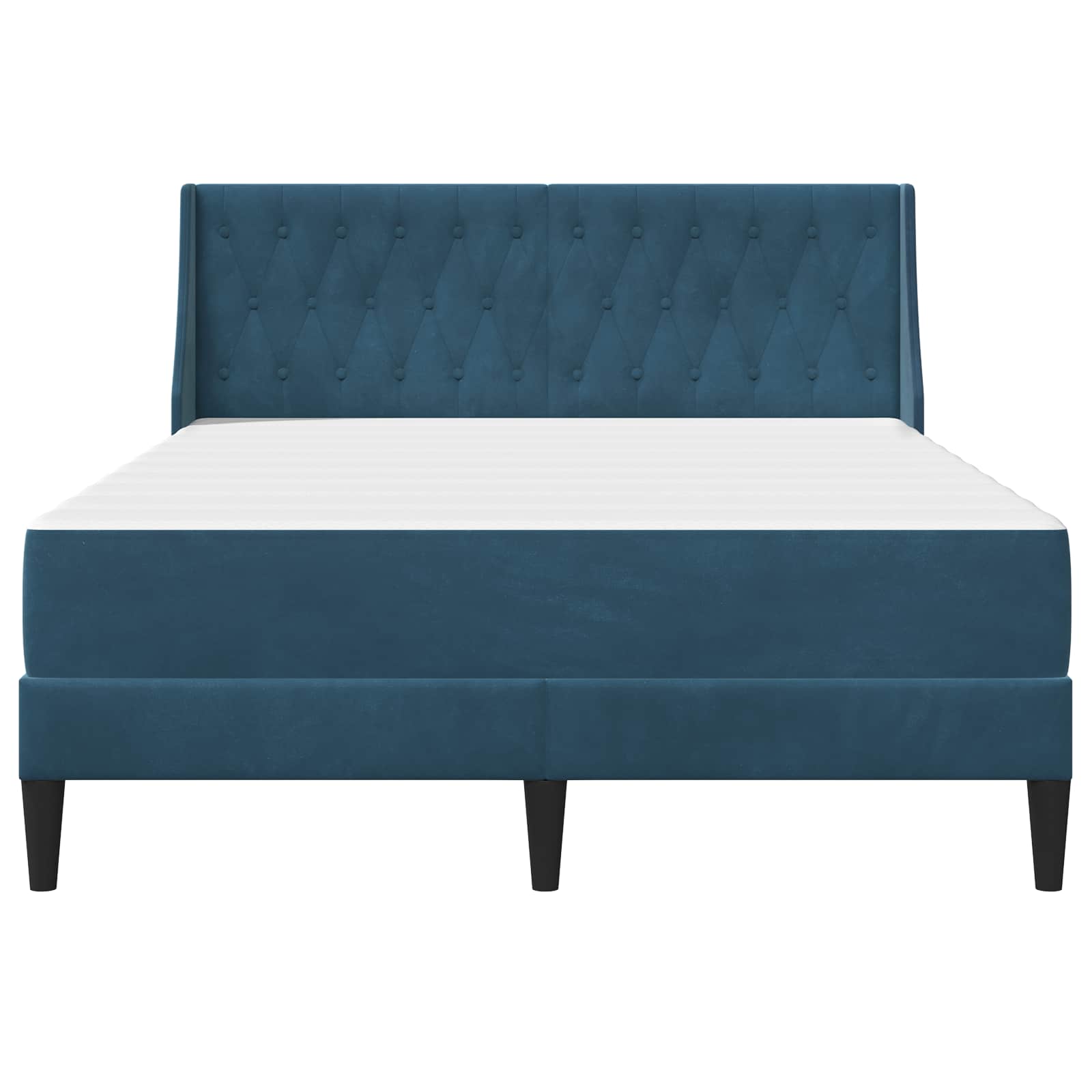 Σκελετός κρεβατιού με στρώμα Επιτοίχιο 2 pcs Μπλε Βελούδο - Pakobazaar