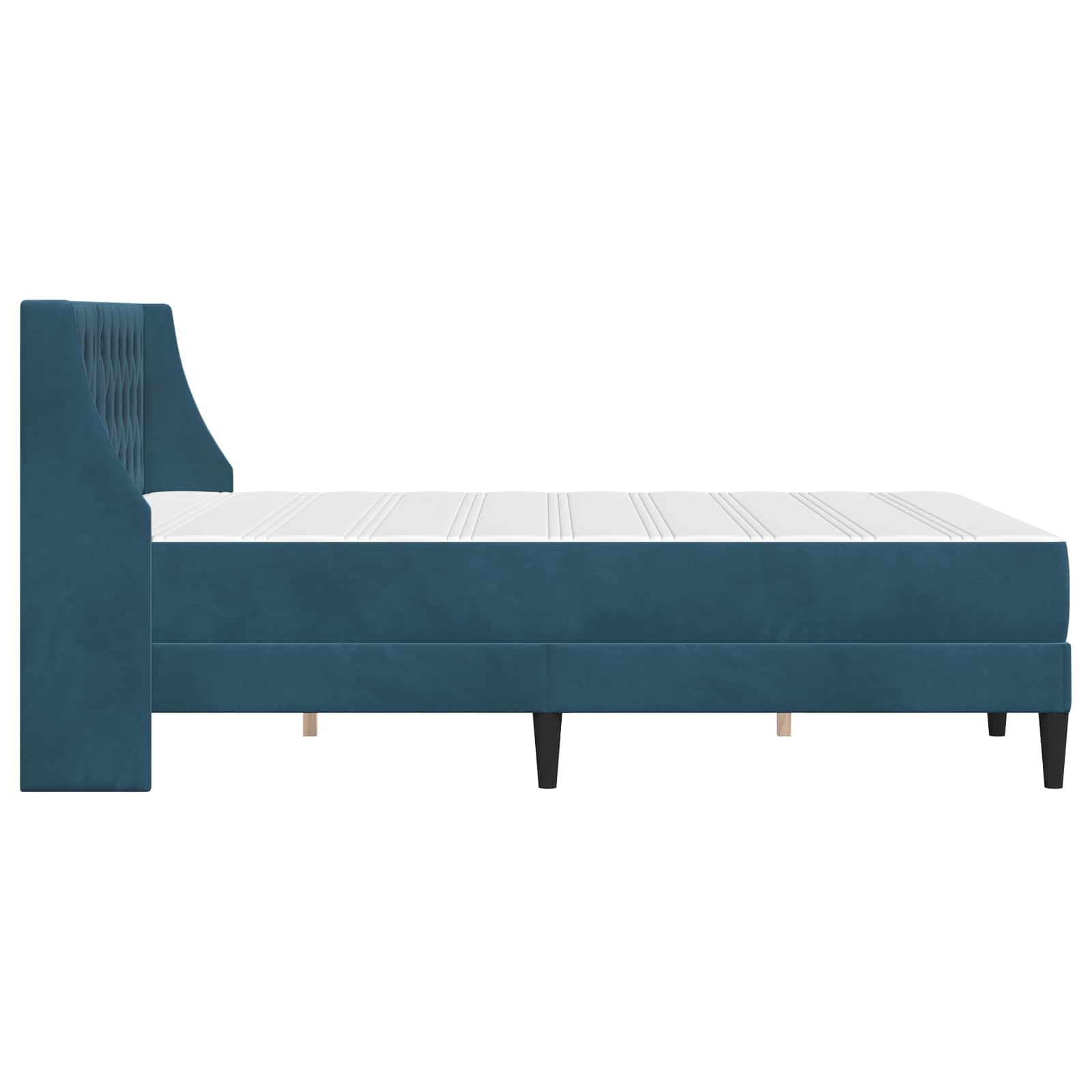 Σκελετός κρεβατιού με στρώμα Επιτοίχιο 2 pcs Μπλε Βελούδο - Pakobazaar