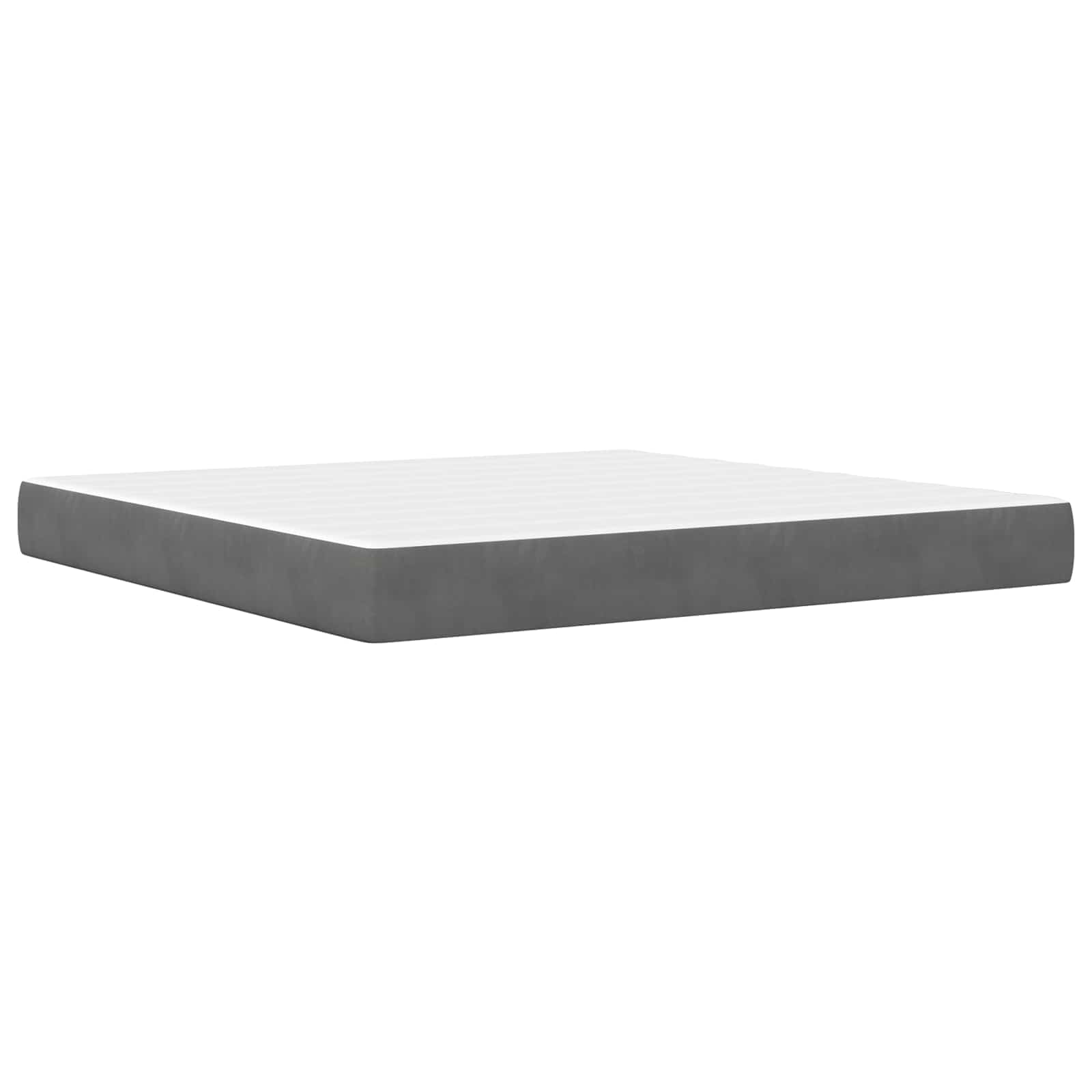 Σκελετός κρεβατιού με στρώμα 2 pcs Σκούρο Γκρι Βελούδο - Pakobazaar