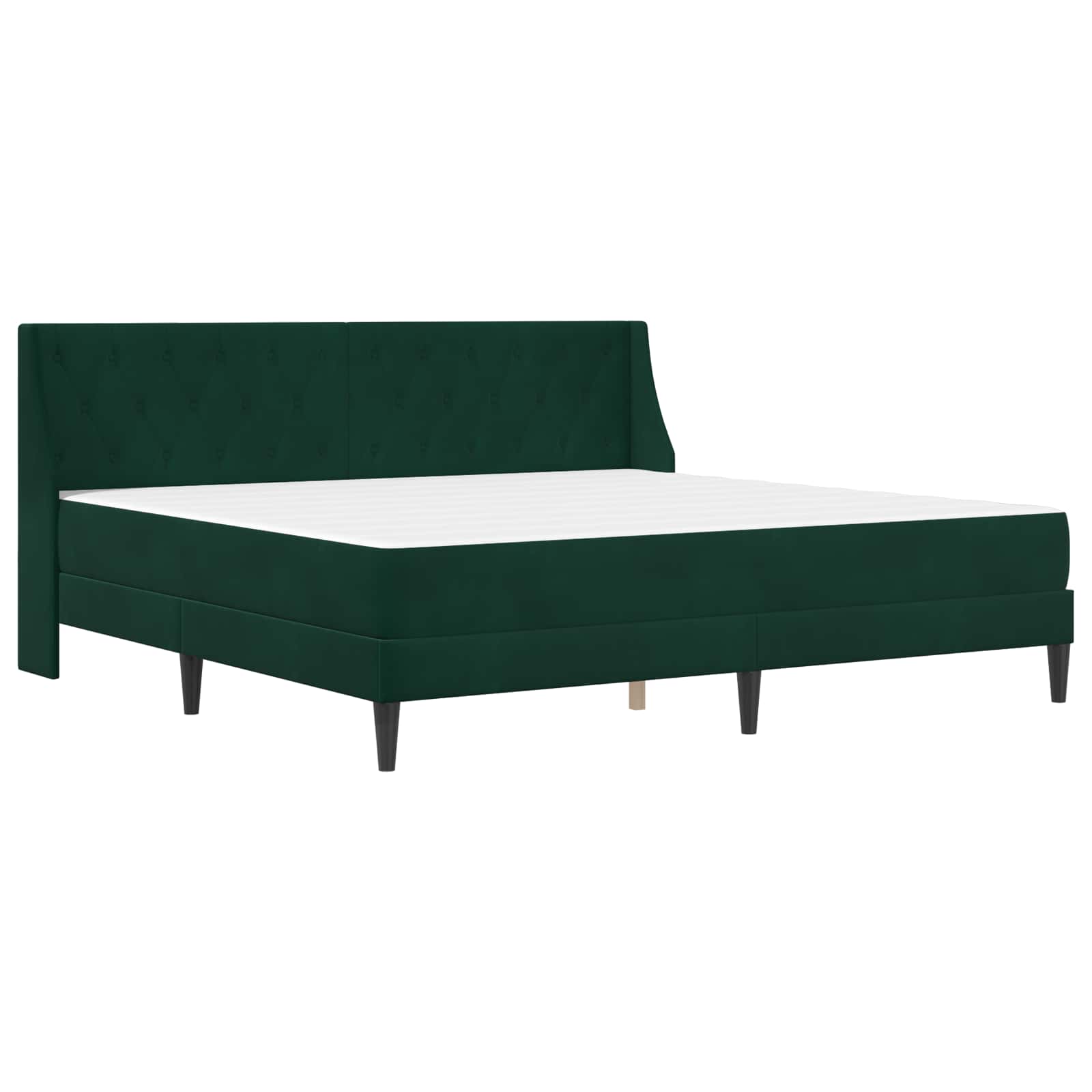 Σκελετός κρεβατιού με στρώμα 2 pcs Σκούρο Πράσινο Βελούδο - Pakobazaar