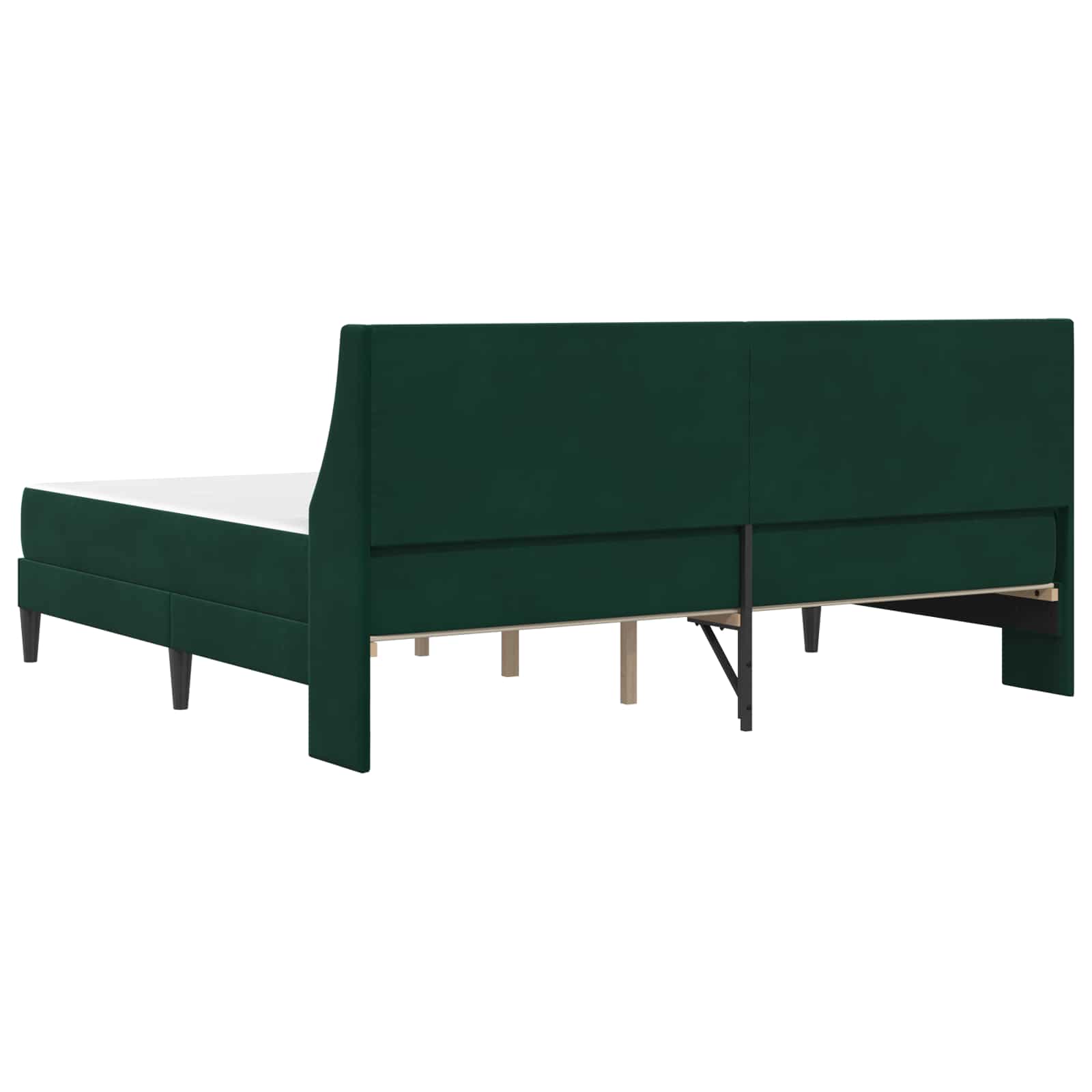 Σκελετός κρεβατιού με στρώμα 2 pcs Σκούρο Πράσινο Βελούδο - Pakobazaar