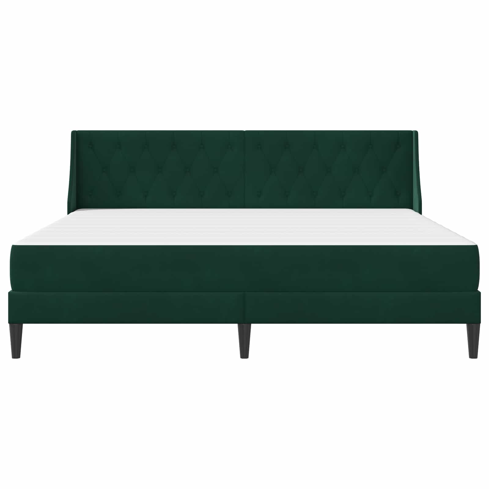 Σκελετός κρεβατιού με στρώμα 2 pcs Σκούρο Πράσινο Βελούδο - Pakobazaar