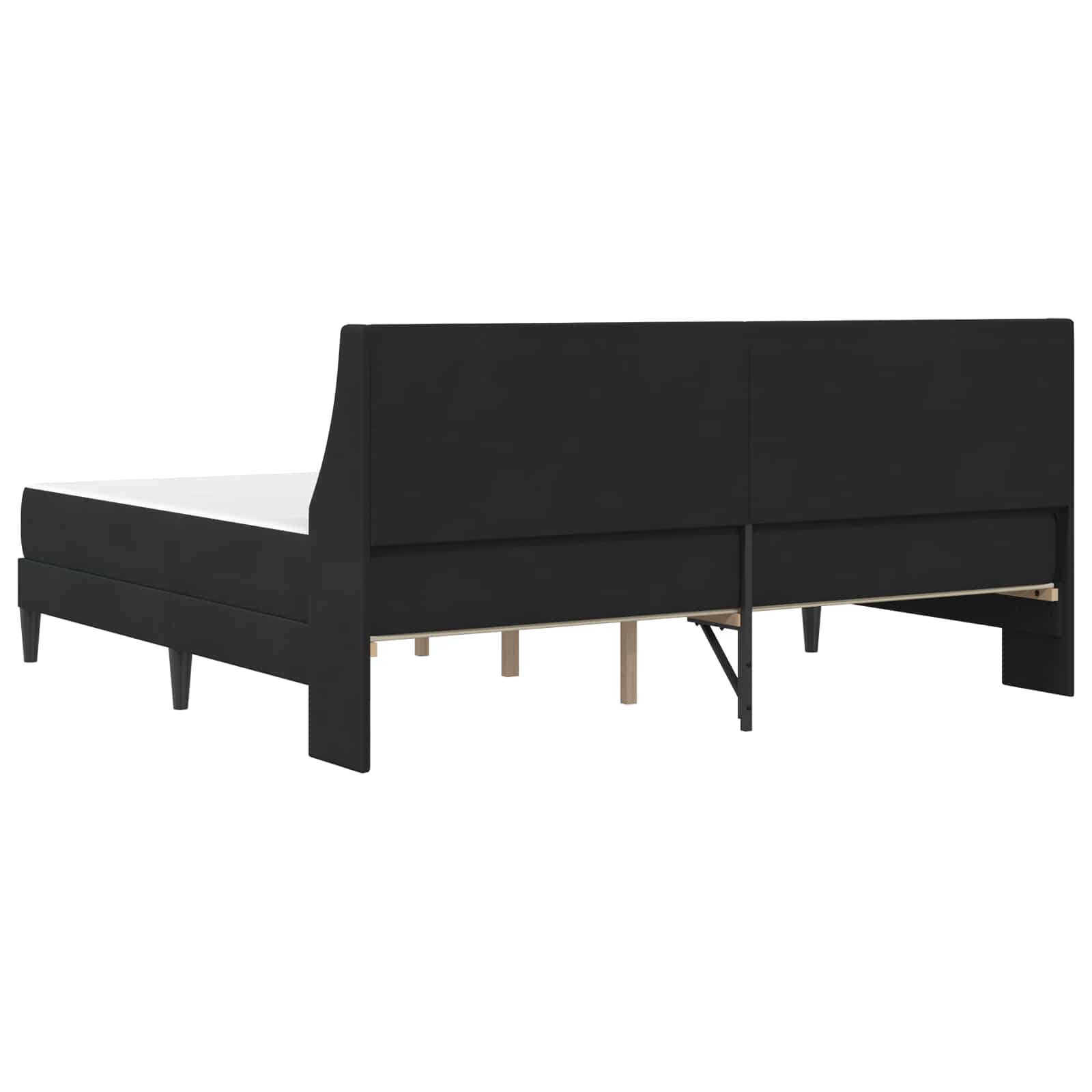 Σκελετός κρεβατιού με στρώμα Επιτοίχιο 2 pcs Μαύρο Βελούδο - Pakobazaar
