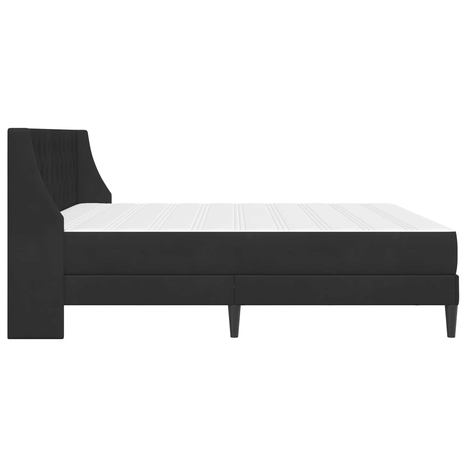 Σκελετός κρεβατιού με στρώμα Επιτοίχιο 2 pcs Μαύρο Βελούδο - Pakobazaar