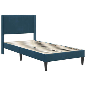 Σκελετός Κρεβατιού Μπλε 90 x 190 cm Βελούδο - Pakobazaar