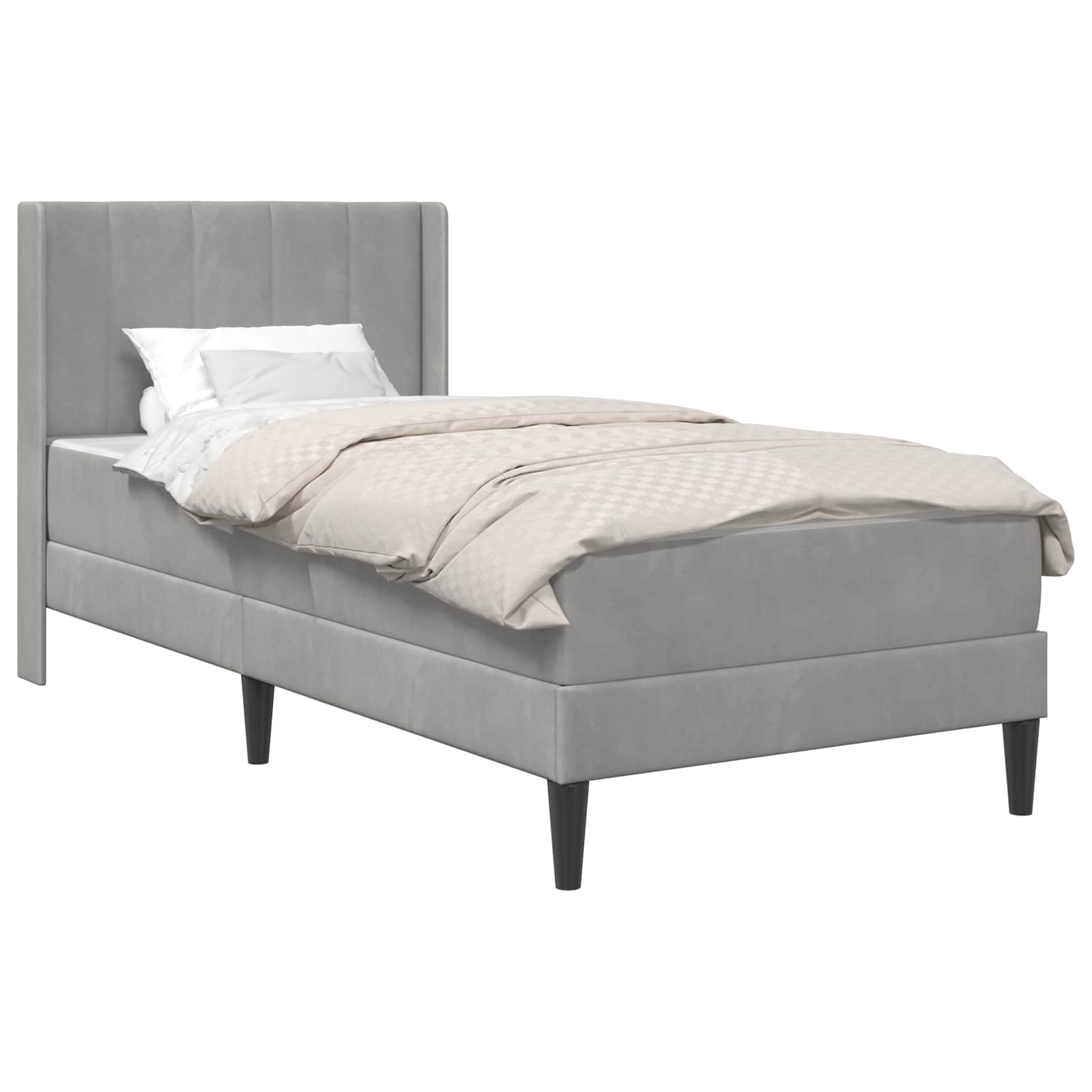 Σκελετός Κρεβατιού Ανοιχτό γκρι 90 x 200 cm Βελούδο - Pakobazaar